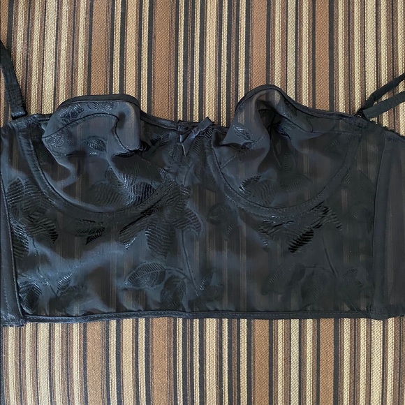 Fantasies Vintage Black Sheer Adjustable Bralette - Picture 2 of 5
